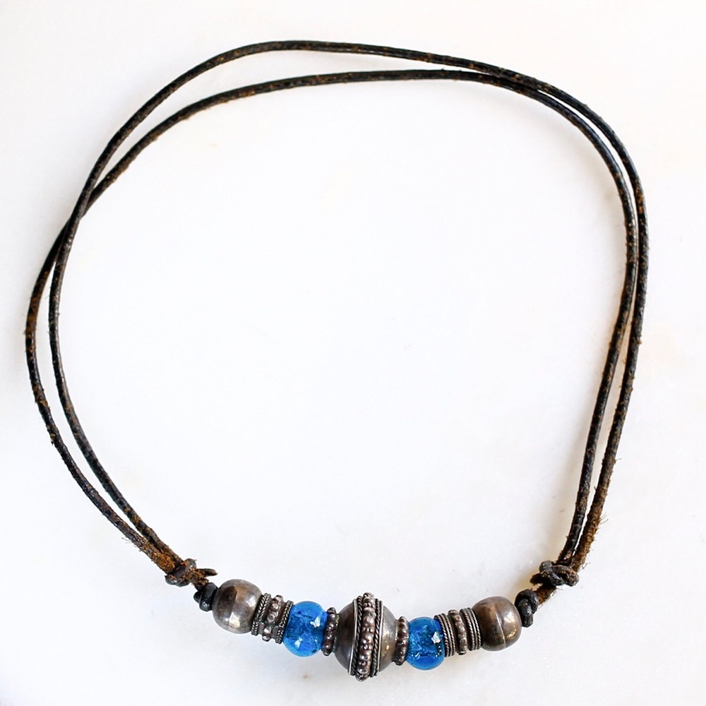 Leather & Silver Necklace